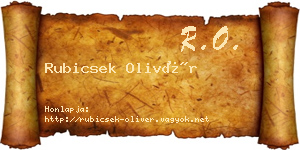 Rubicsek Olivér névjegykártya