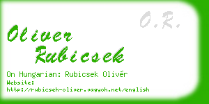 oliver rubicsek business card